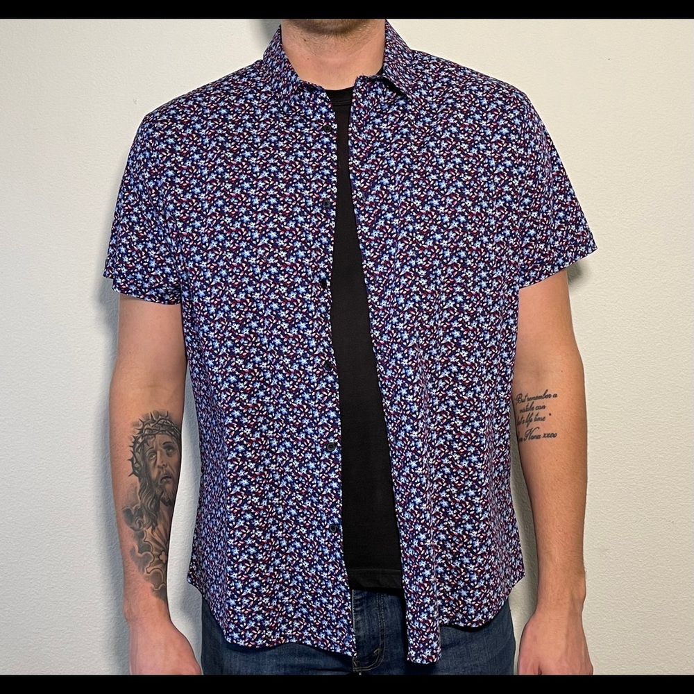 Mens button up collard polo shirt Marc Anthony